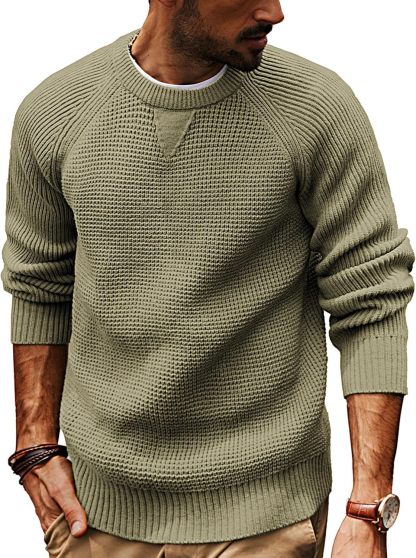 Men's Loose Casual Knit Sweater – Vintage Heavyweight Pullover