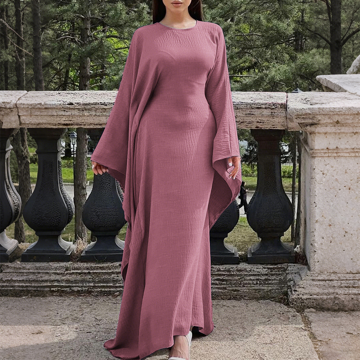 Women's Elegant Solid Color Long Sleeve Evening Dress