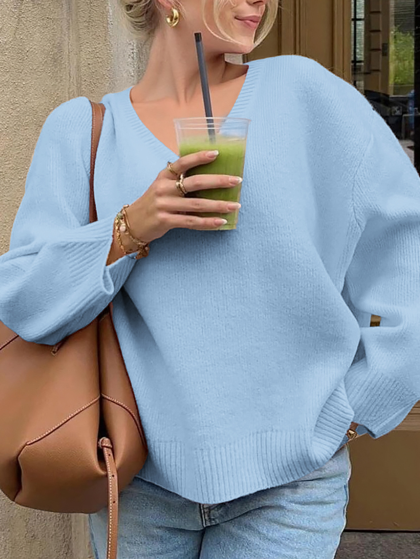 Women's Casual Simple Solid Color Long Sleeve Knitted Shirt