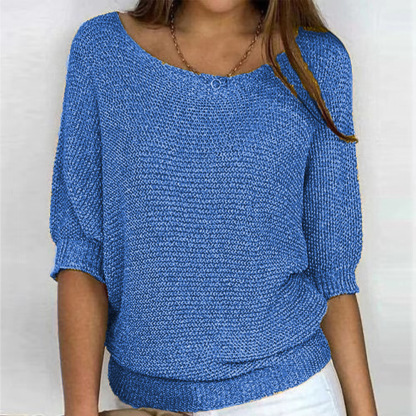 Loose Casual Crew Neck Yarn/Wool yarn Regular Sweater