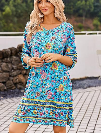 Womens Boho Dresses Casual Beach Dress