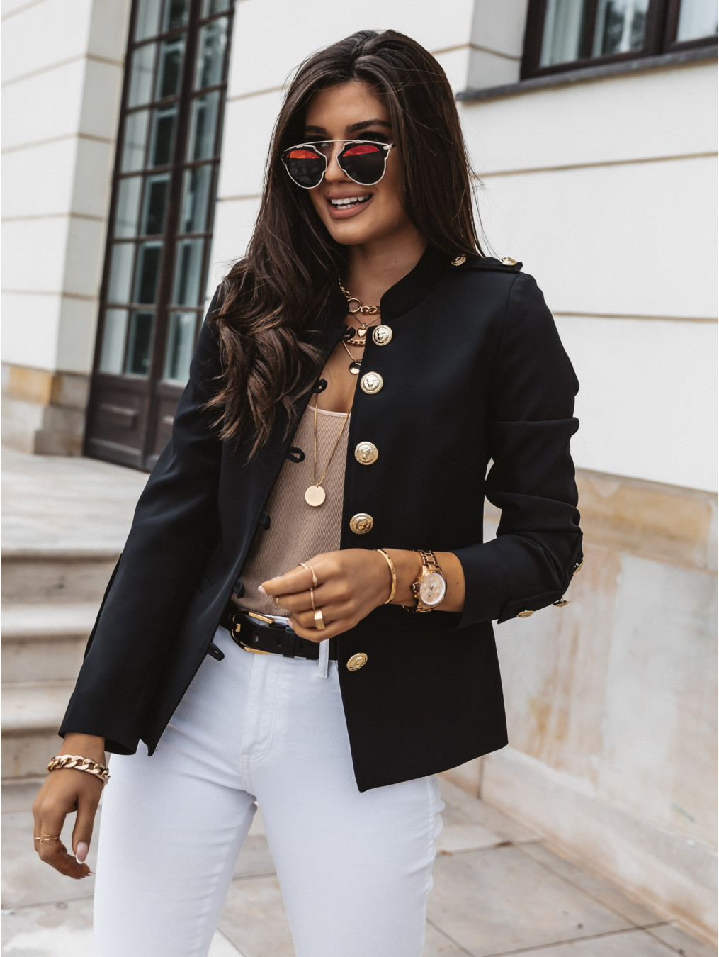 Fashion Women Long-Sleeve Single-Breasted Solid Color Blazer