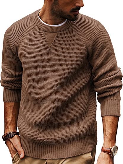 Men's Loose Casual Knit Sweater – Vintage Heavyweight Pullover