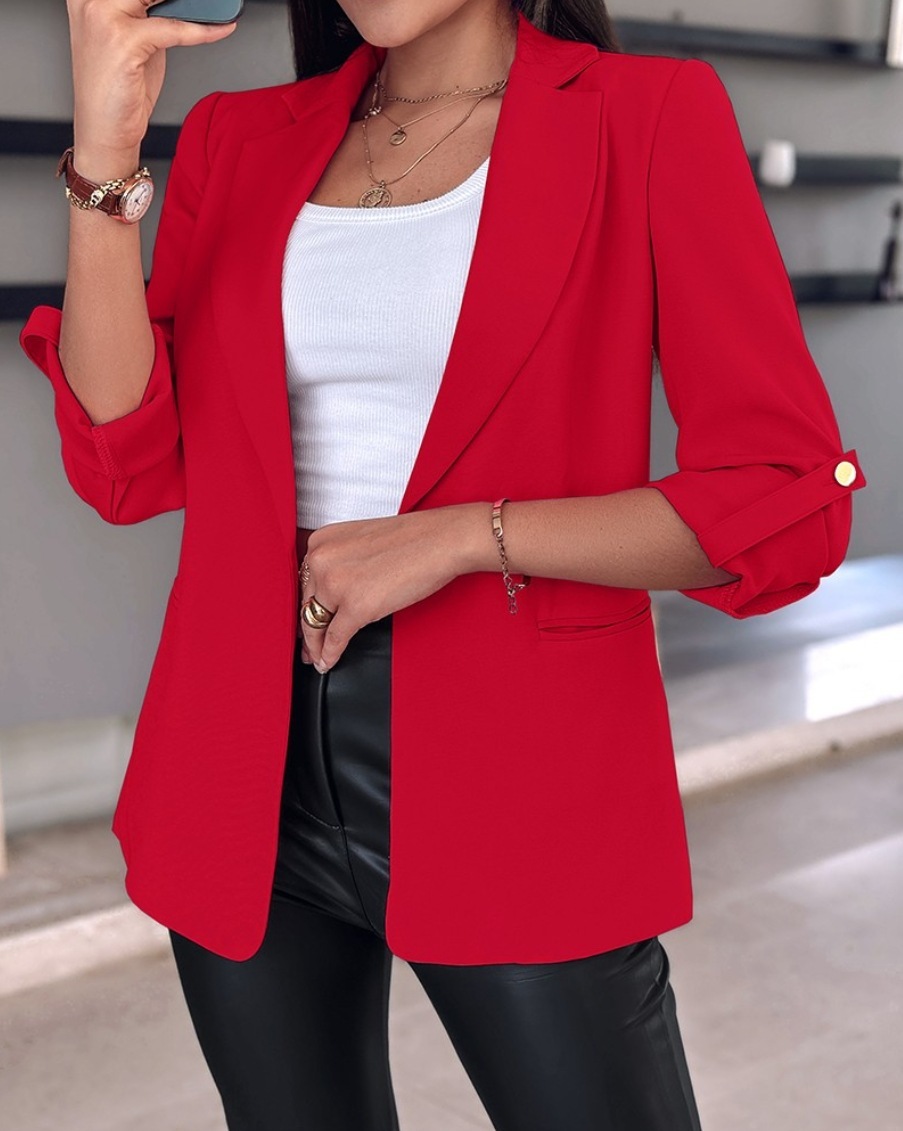 Elegant Women's Blazer with Single Button Closure