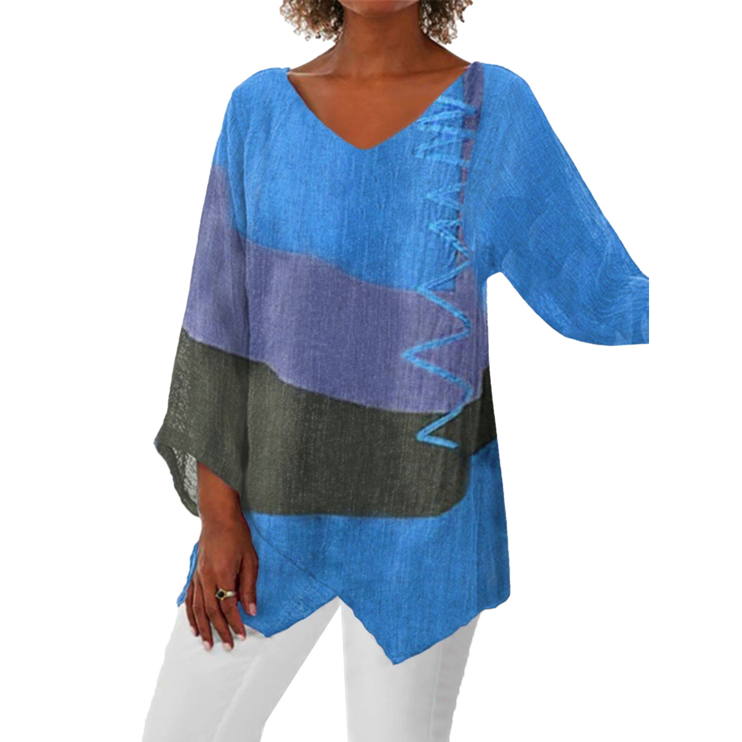 AMBER™ - ELEGANT TRICOLOR BLOUSE