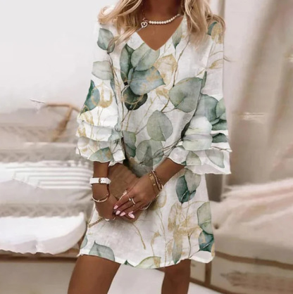 Women's Floral Half Sleeve Summer Printing Dress