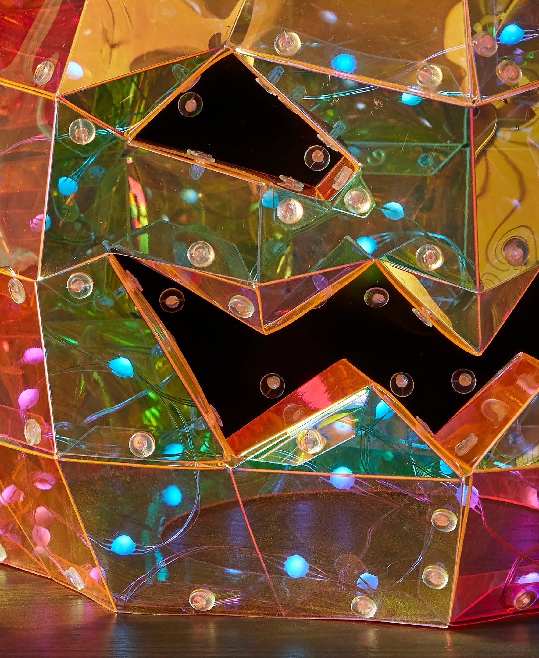 Iridescent Halloween Pumpkin 12", LED lights