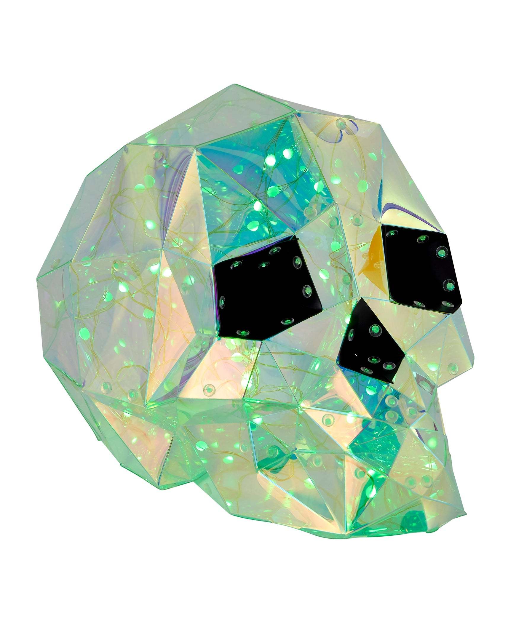 Iridescent Skull 8", LED lights