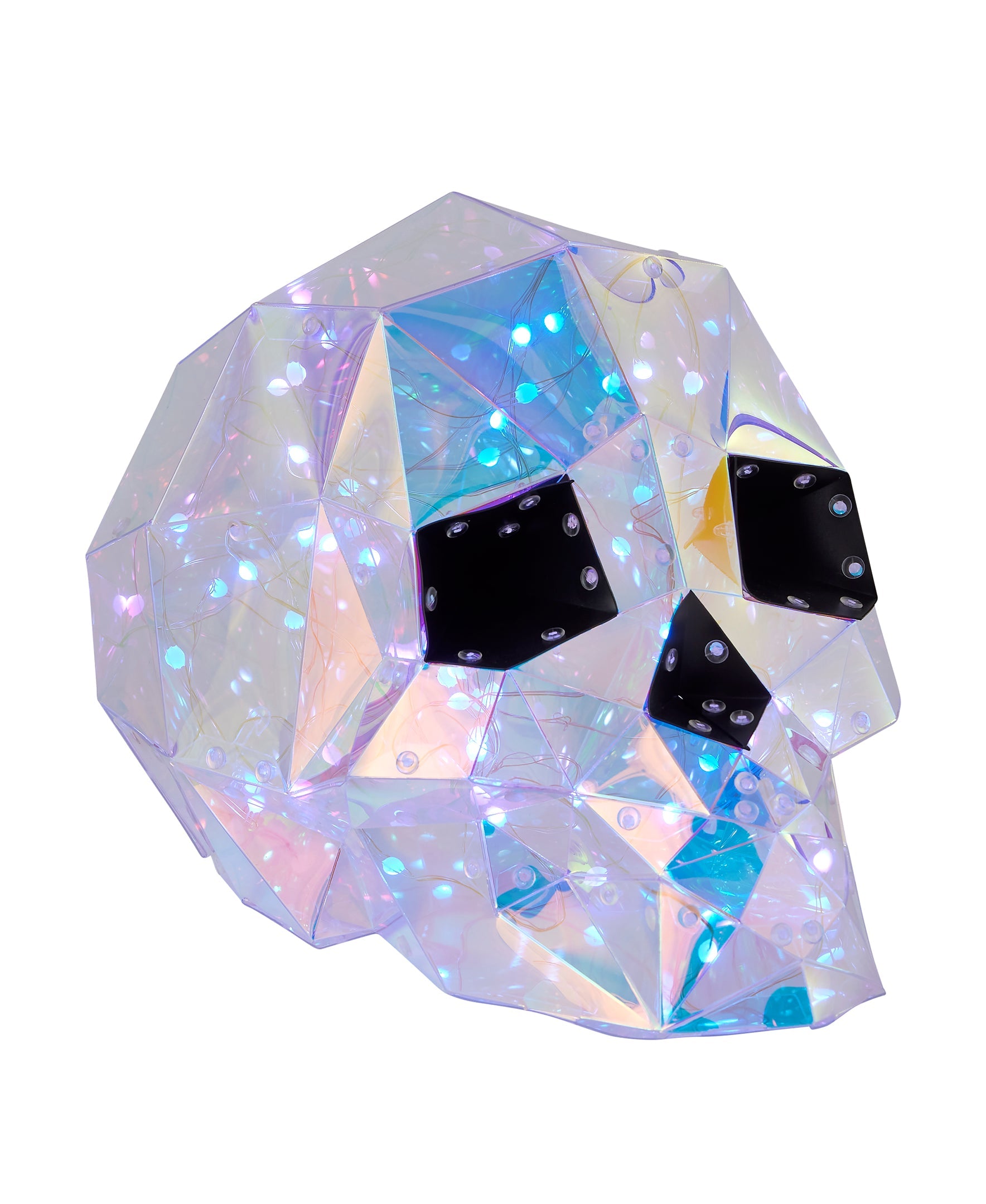 Iridescent Skull 8", LED lights