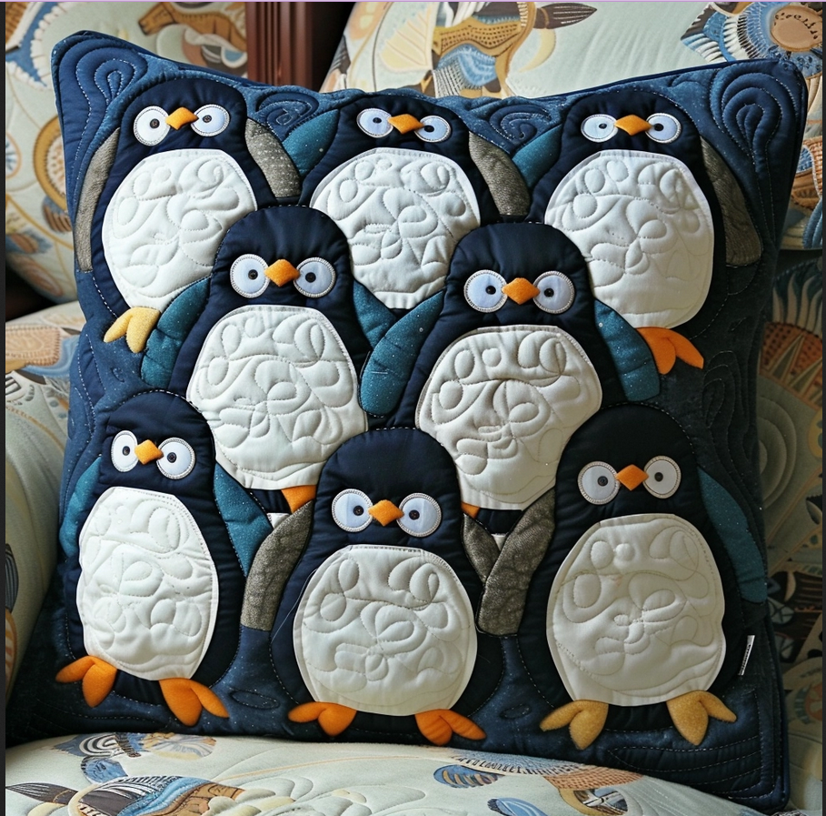 Penguin Quilted Pillow