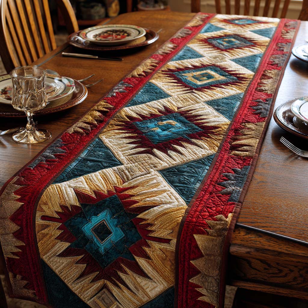 Ruby Canyon Patchwork Quilted Table Runner NCU0NXD1205