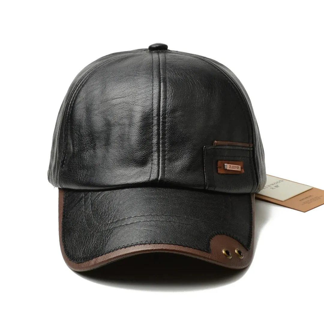 Men’s Leather Cap – Classic PU Baseball Hat