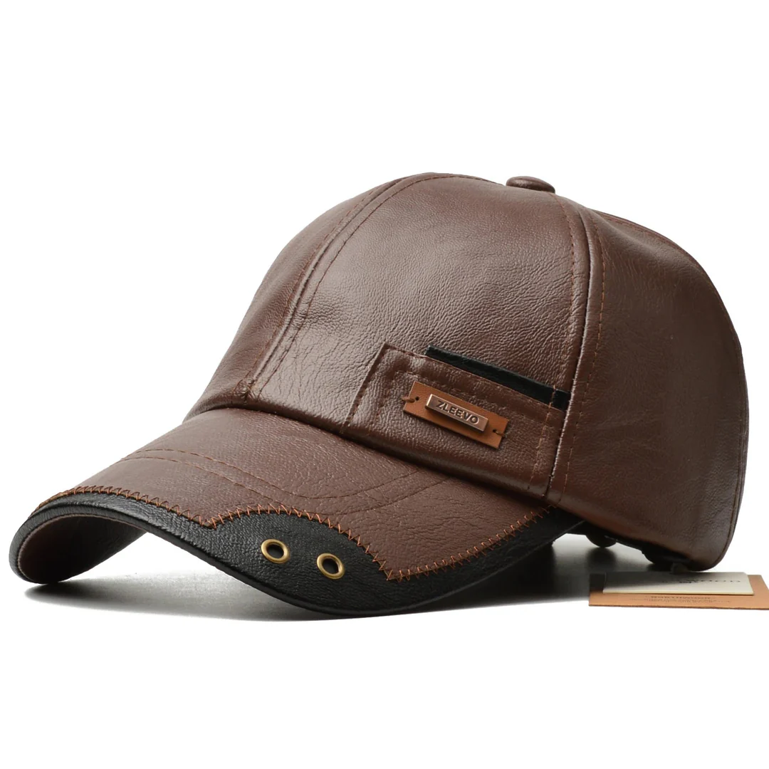 Men’s Leather Cap – Classic PU Baseball Hat