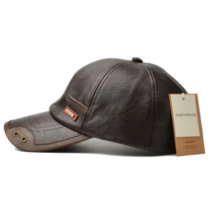 Men’s Leather Cap – Classic PU Baseball Hat