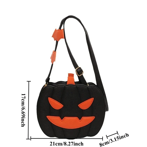 Chic Halloween Pumpkin Purse – Designer-Inspired Fall Shoulder Bag with Modern Contrast Stitching
