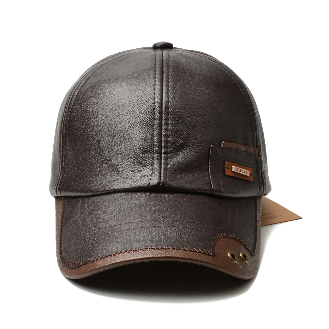 Men’s Leather Cap – Classic PU Baseball Hat