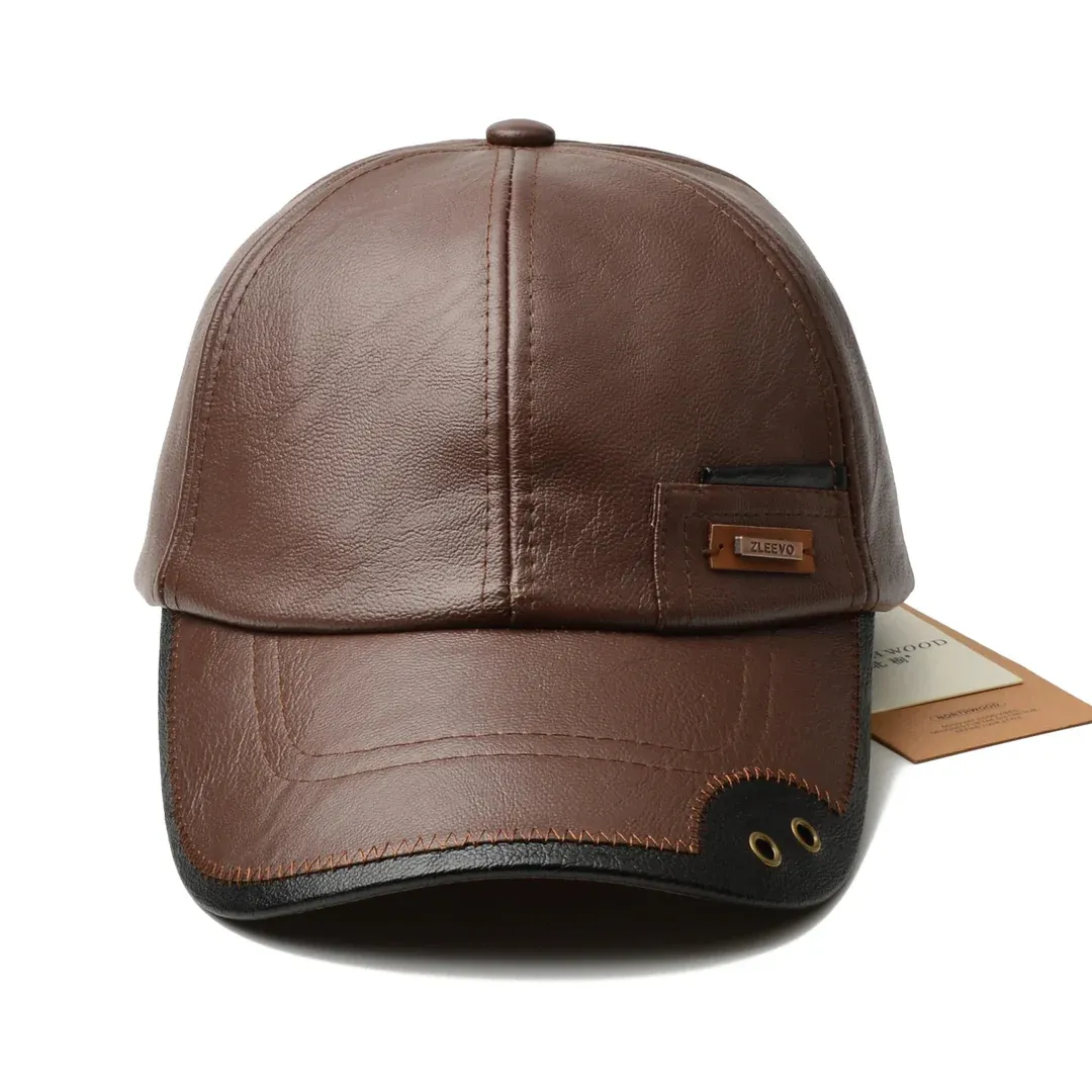 Men’s Leather Cap – Classic PU Baseball Hat