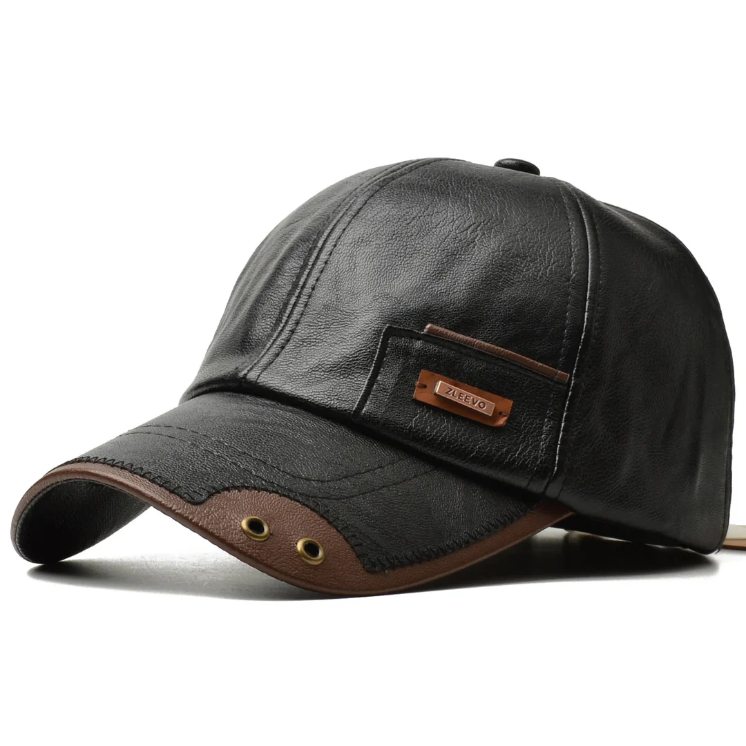 Men’s Leather Cap – Classic PU Baseball Hat
