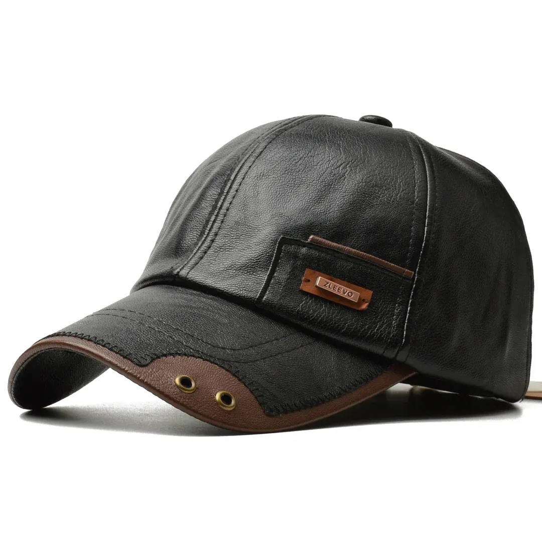 Men’s Leather Cap – Classic PU Baseball Hat