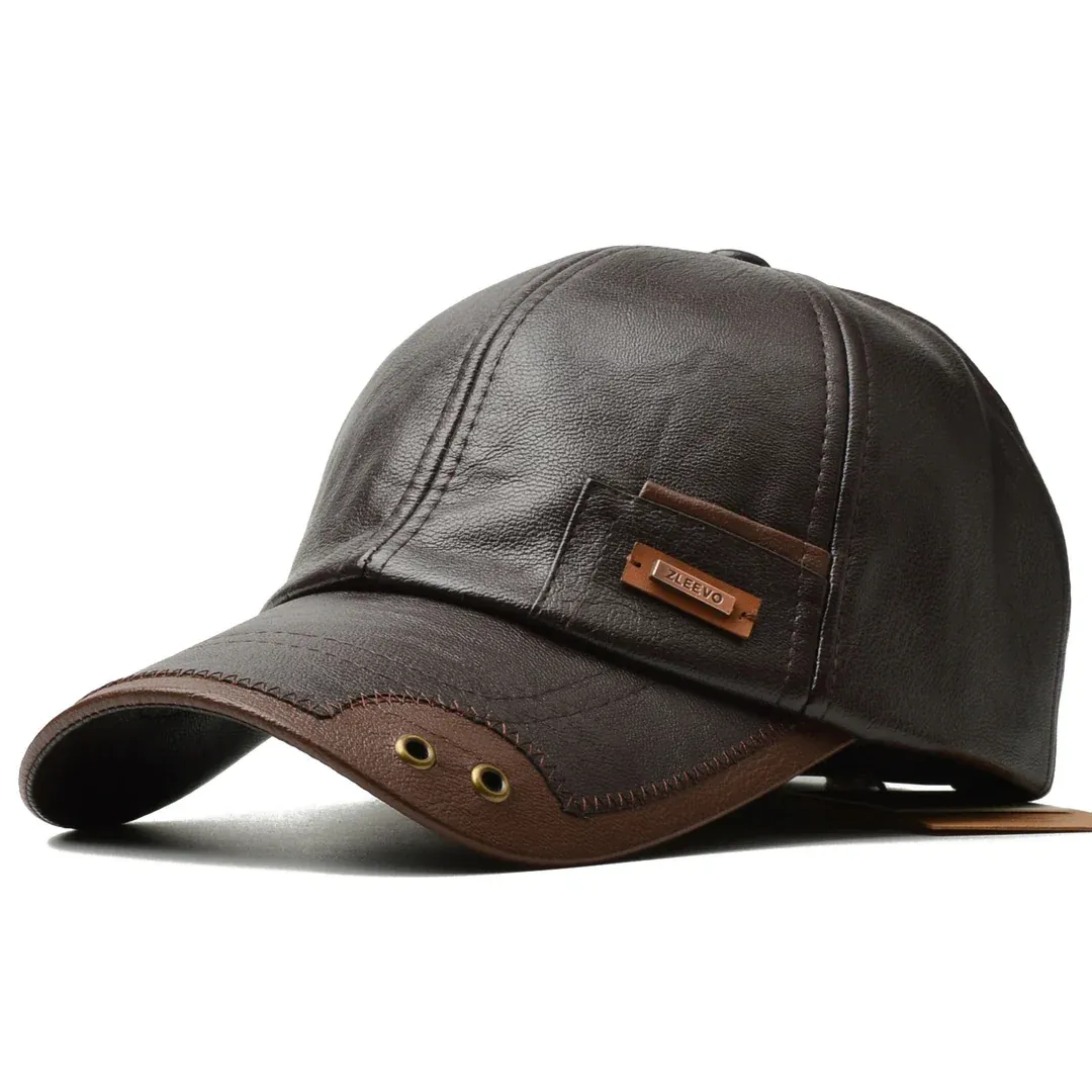 Men’s Leather Cap – Classic PU Baseball Hat