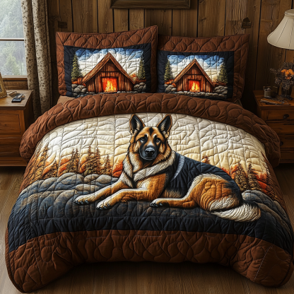 German Shepherd 3-Piece Quilted Bedding Set NCU0VT132