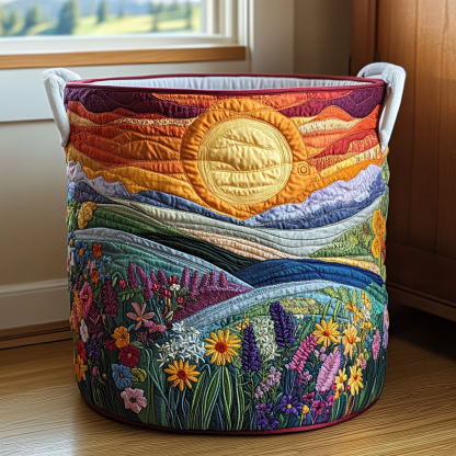Bright Meadow Quilted Laundry Basket NCU0QN025