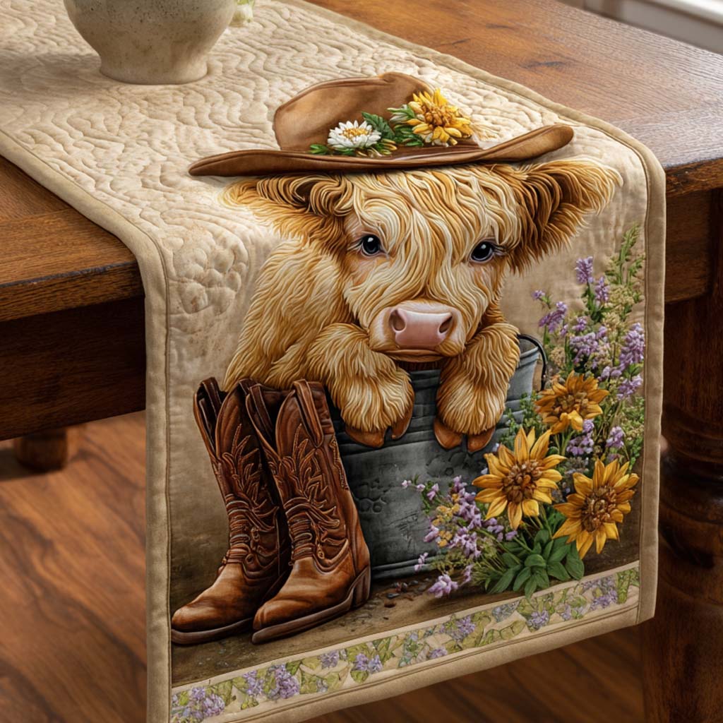 Western Highland Quilted Table Runner NCU0NT11636