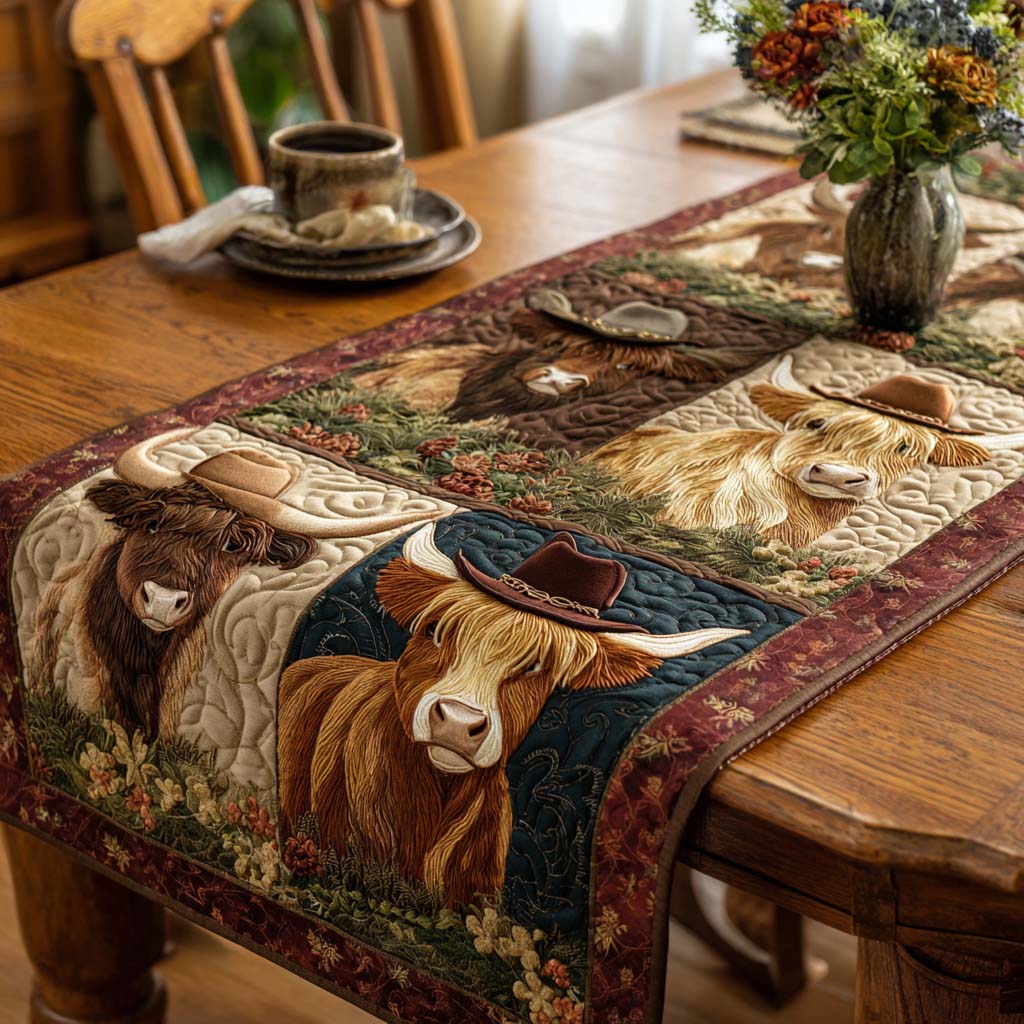 Wild West Cow Quilted Table Runner NCU0NT11638