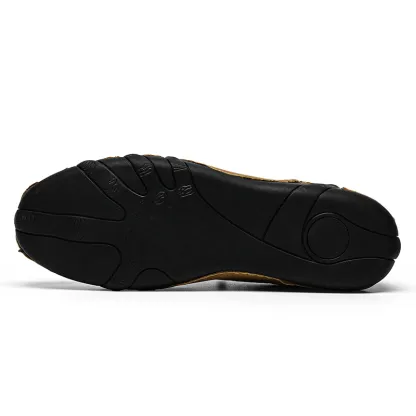 (🎁Free Orthotic Insoles🔥)Men’s Handmade Premium Cowhide Leather Lace-Up Dress Shoes with Arch Support, Breathable for Summer Walking & Driving