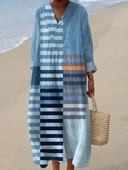 Women's Abstract Art Print Cotton Dress - Collection 3