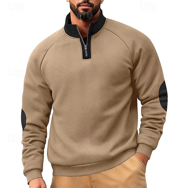 Men's Sweatshirt Pullover Quarter Zip Sweatshirt