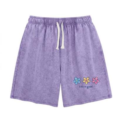 Women's Soft Cotton Blend Washed Floral Shorts, Casual Summer Travel Streetwear Bottoms(Buy 2 Free Shipping)