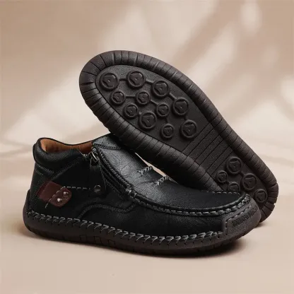Men's Waterproof Non-slip Wide Roe Handmade Cowhide Orthopedic Shoes
