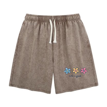 Women's Soft Cotton Blend Washed Floral Shorts, Casual Summer Travel Streetwear Bottoms(Buy 2 Free Shipping)