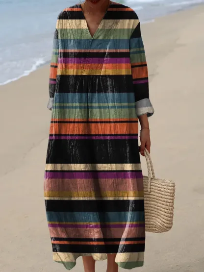 Women's Abstract Pattern Art Print Cotton Dress - Series5