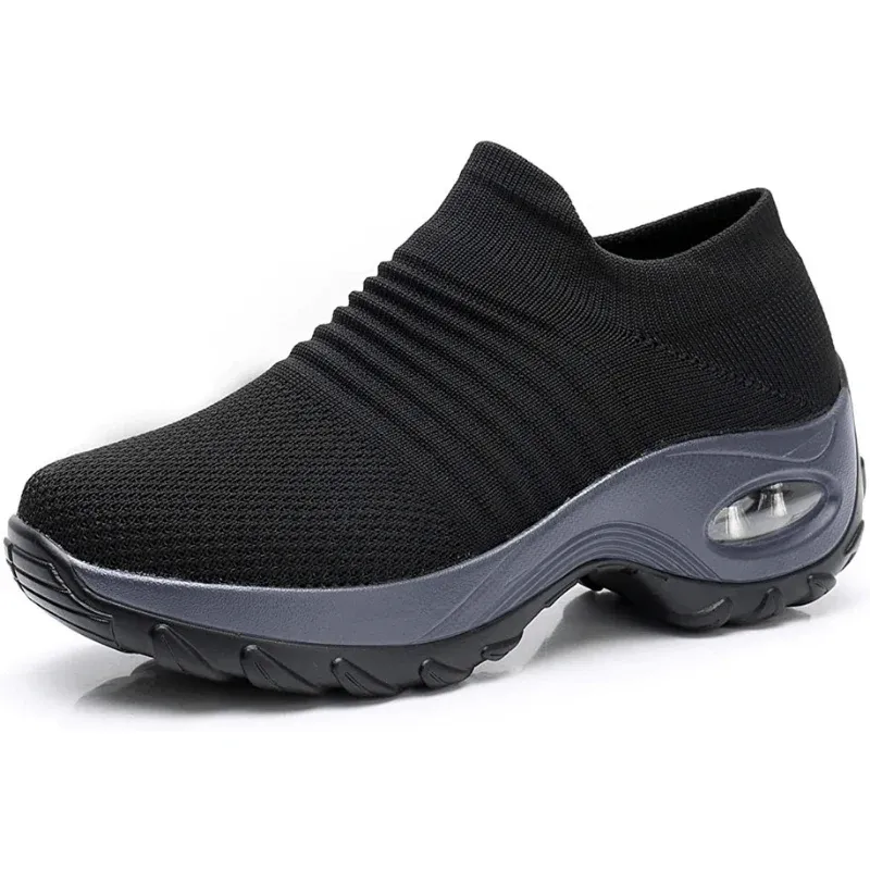 Women's mesh wedge heel orthopedic sneakers