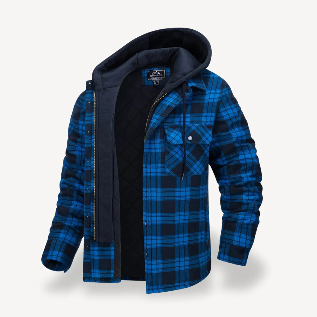 Men's Flannel Hooded Padded Jacket | Verlinn