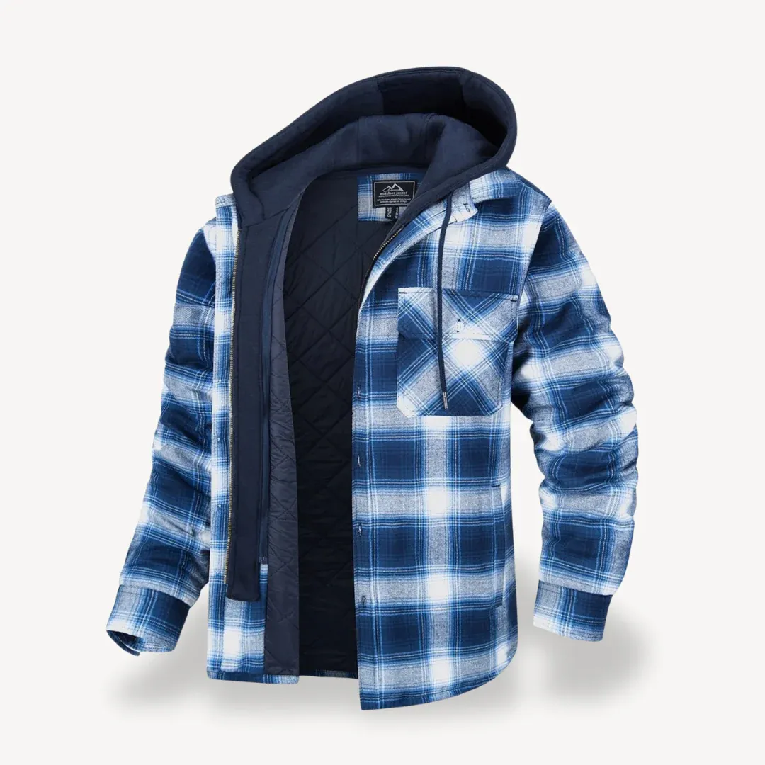 Men's Flannel Hooded Padded Jacket | Verlinn