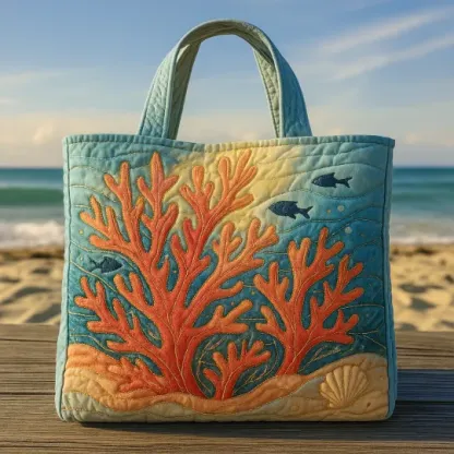 Underwater World Quilted Tote Bag