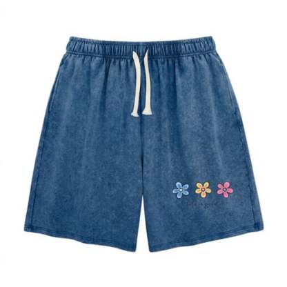 Women's Soft Cotton Blend Washed Floral Shorts, Casual Summer Travel Streetwear Bottoms(Buy 2 Free Shipping)