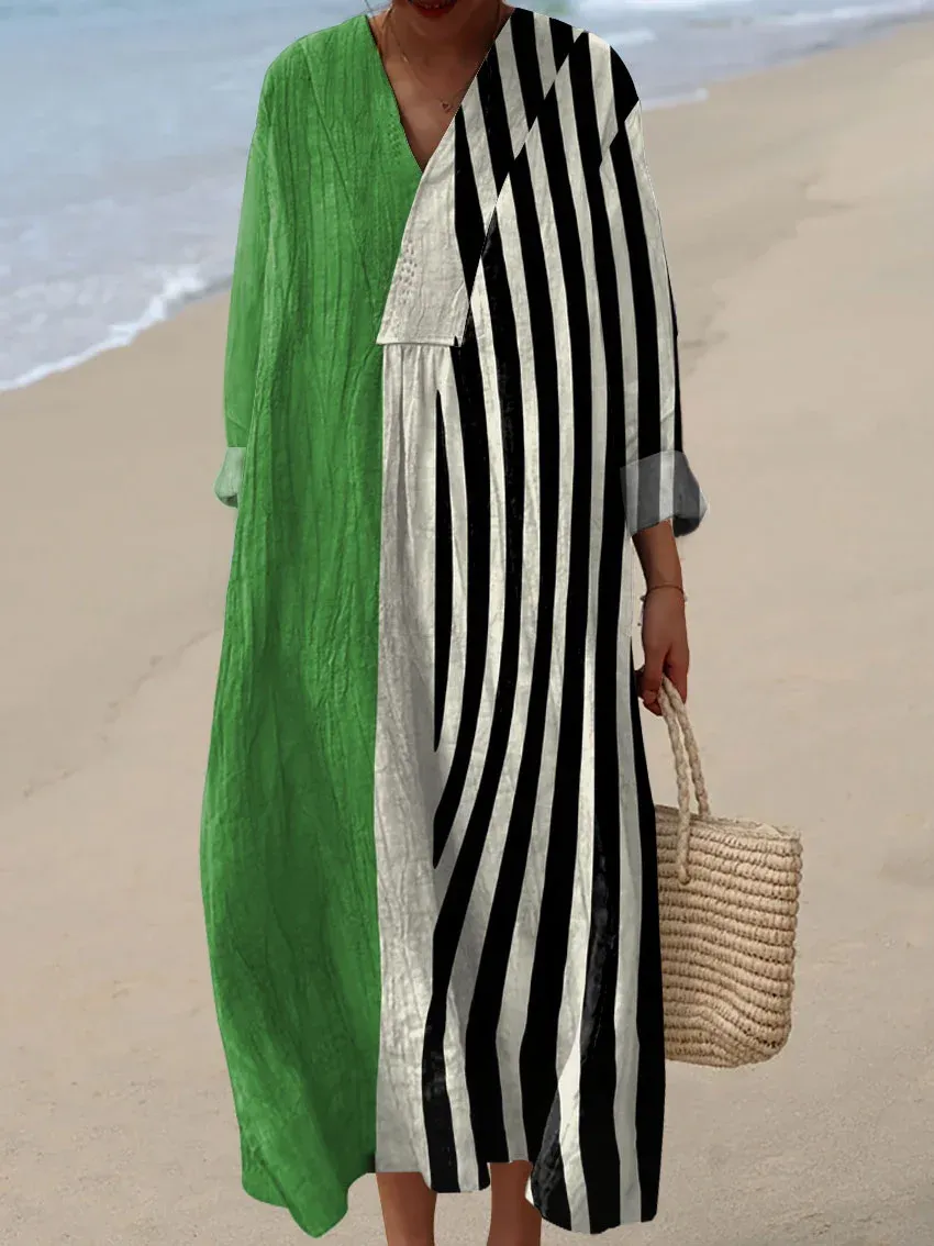 Women's Abstract Art Print Cotton Dress - Collection 3