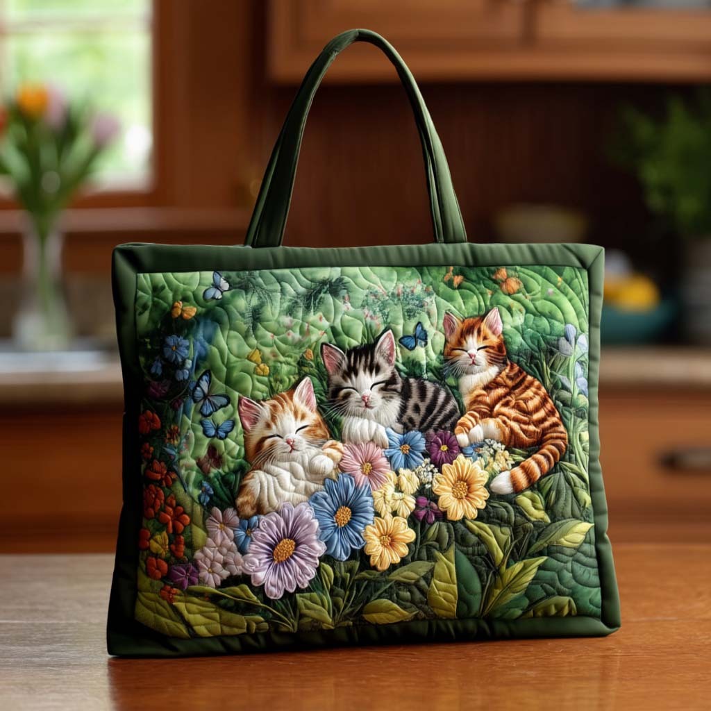 Cat Quilted Tote Bag NCU0VT218