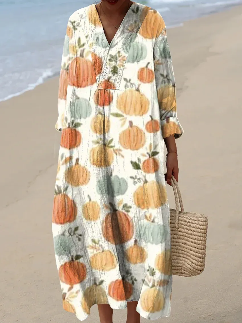 Women's Art Vintage Abstract Lines Art Print Dress