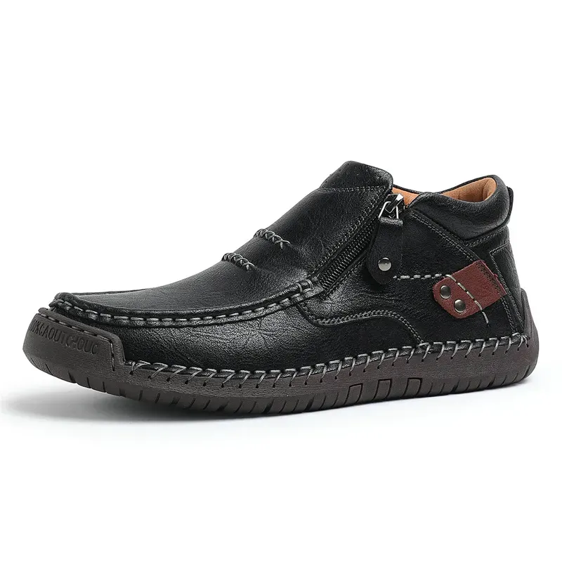Men's Waterproof Non-slip Wide Roe Handmade Cowhide Orthopedic Shoes