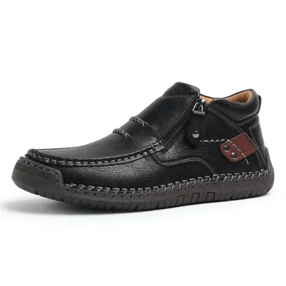 Men's Waterproof Non-slip Wide Roe Handmade Cowhide Orthopedic Shoes