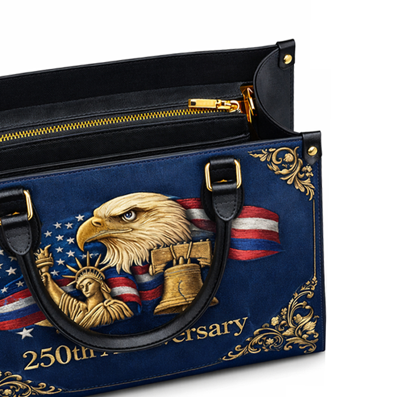 US 250th Anniversary Floral Leather Handbag
