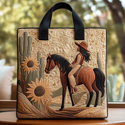 Golden Reins Quilted Tote Bag NCU0DV6771