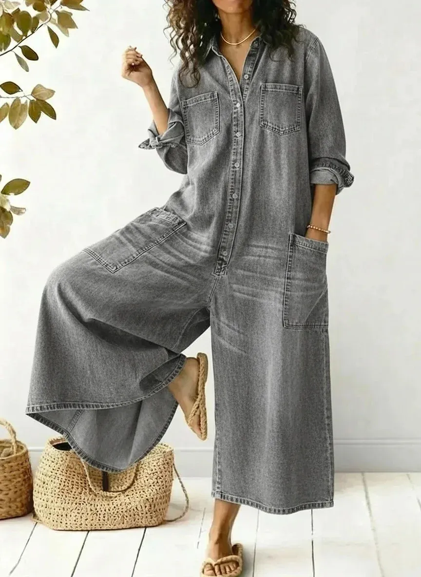 Women's Cozy And Casual Cotton Jumpsuit