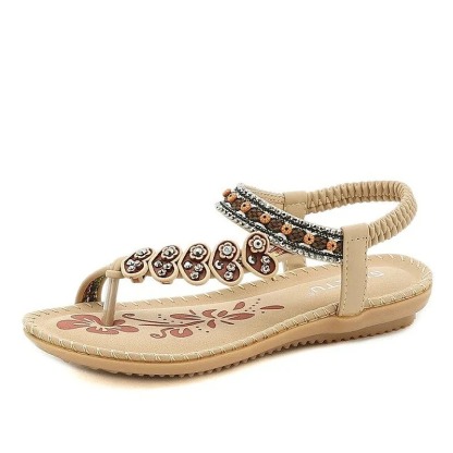Walking Women Sandals Anti-rubbing Flat Vintage Flip-flops Rubber Summer Casual