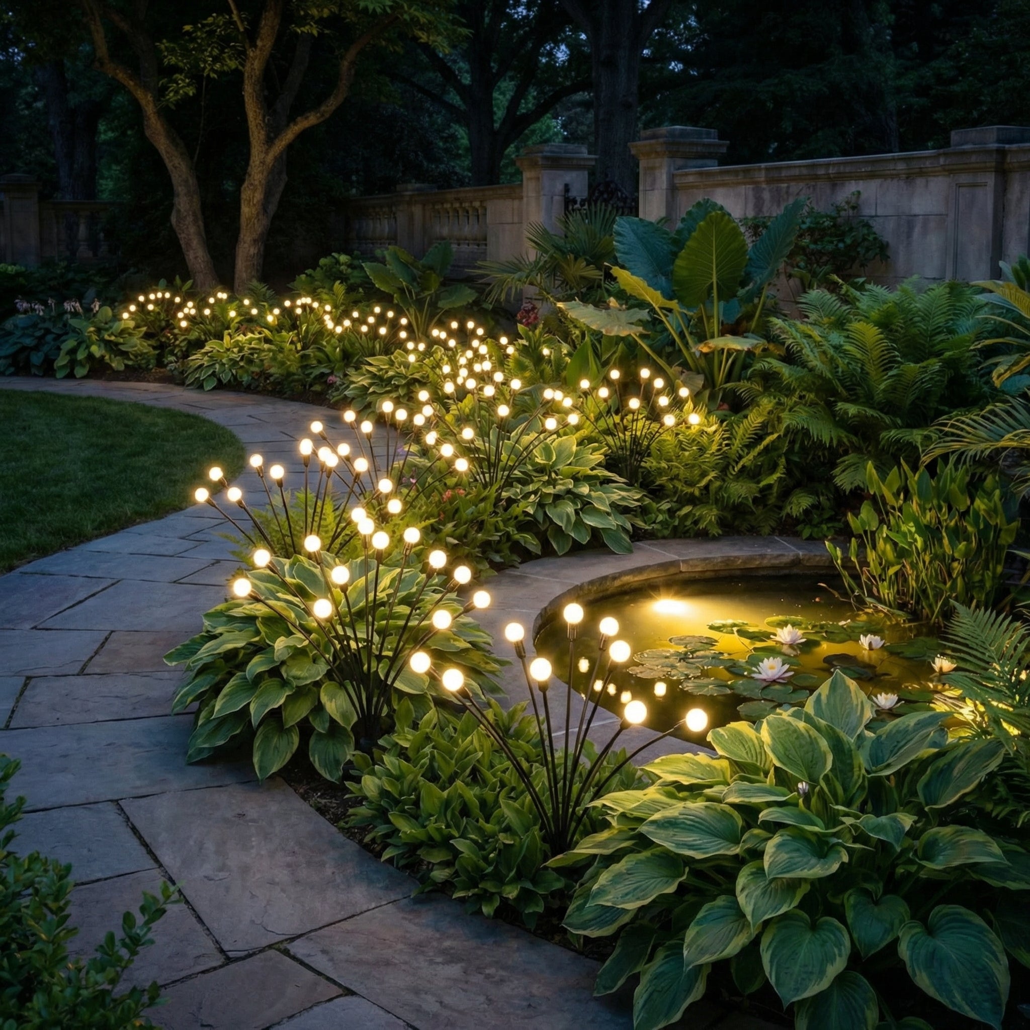 Solar-powered Firefly Swinging Garden Light